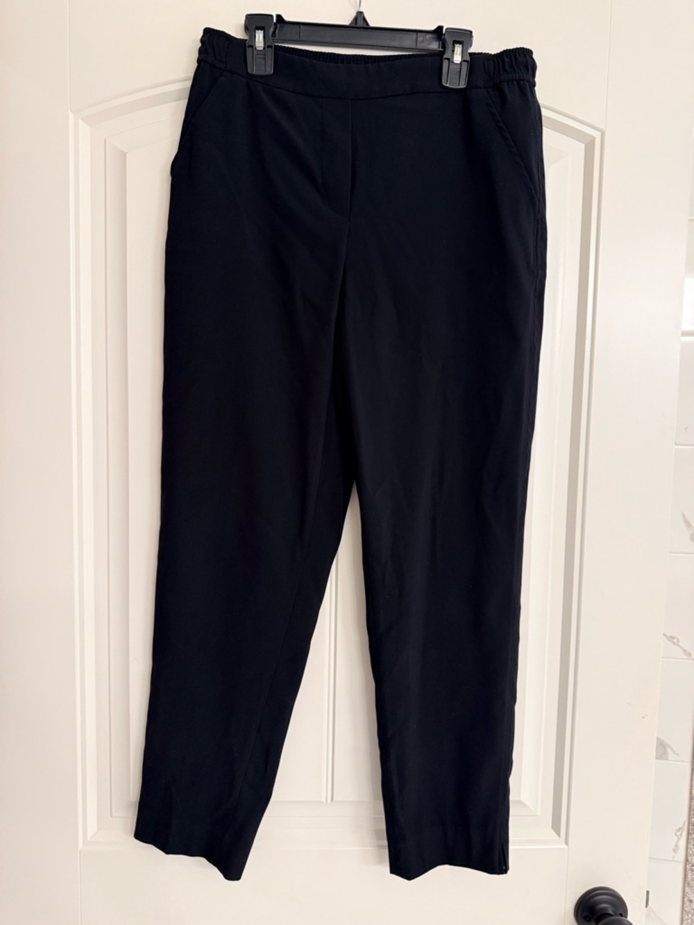 White House Black Market The Slim Ankle Black Tapered Pull-On Trousers